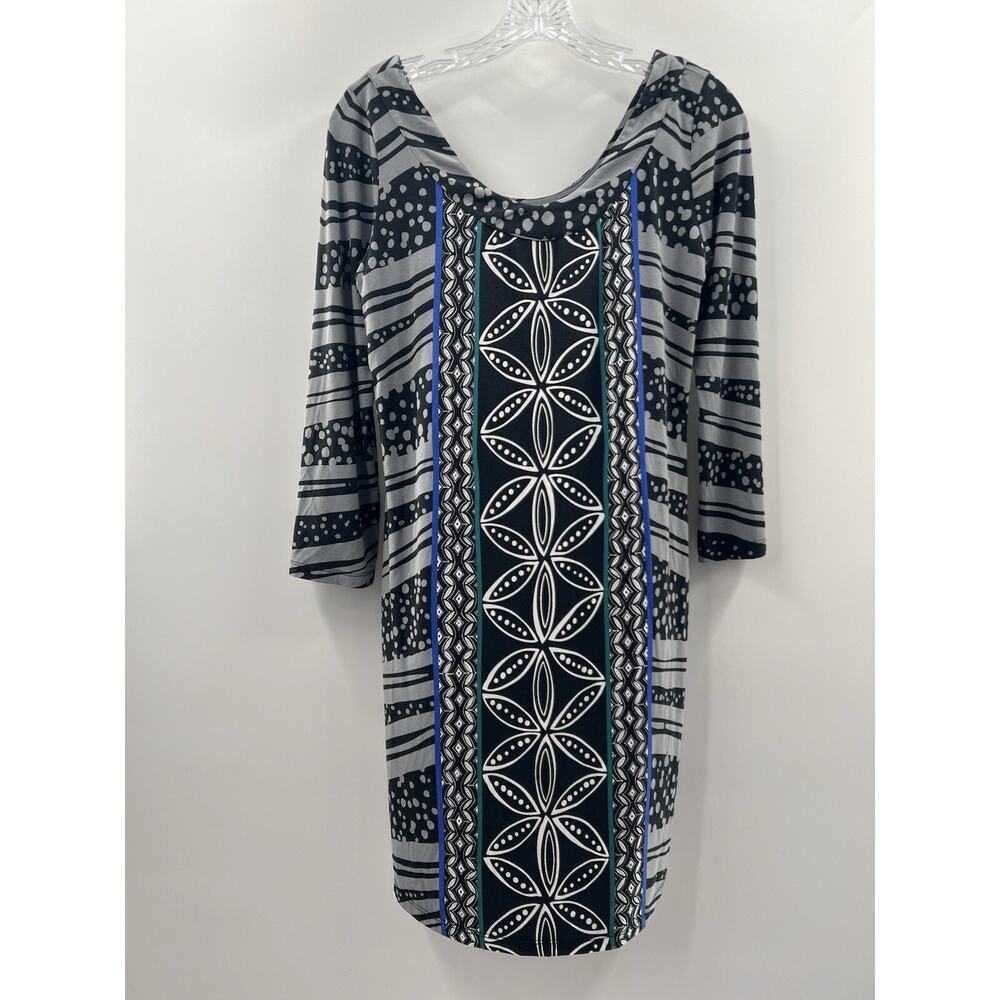 Tori Richard Honolulu 3/4 Sleeve Printed Sheath Dress Size Small Coastal Cruise